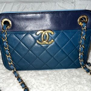 Chanel Blue Color Block Camera Case